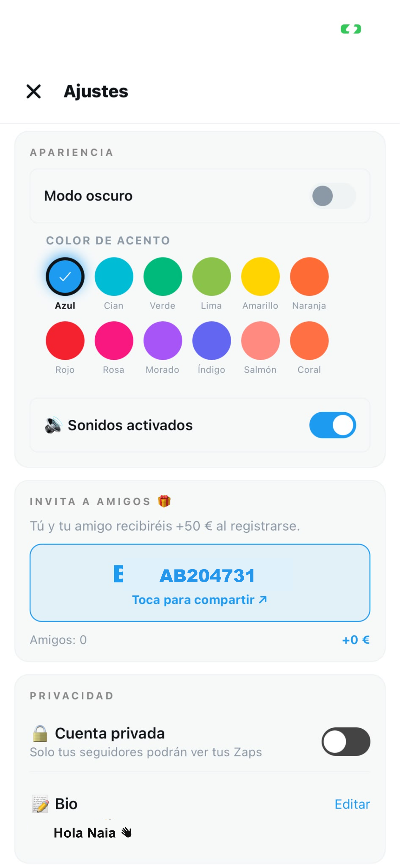 ZAS Ajustes